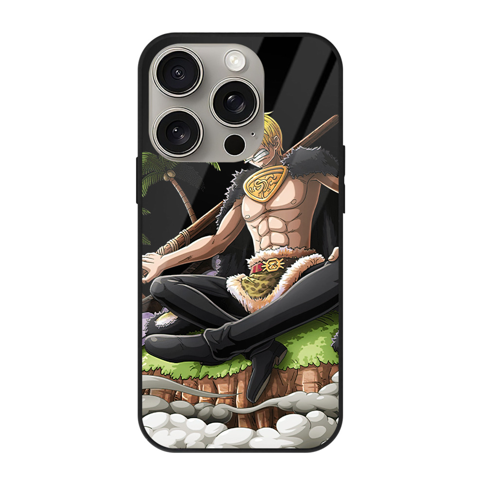 （画像用） ワンピース サンジ ONE PIECE Sanji 【iPhone15Pro対応】スマホケース 耐衝撃＆黄変防止 背面ガラス