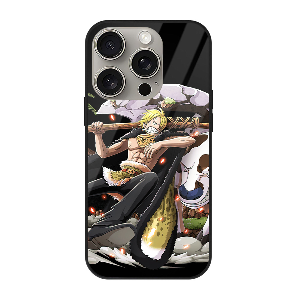 （画像用） ワンピース サンジ ONE PIECE Sanji 【iPhone15Pro対応】スマホケース 耐衝撃＆黄変防止 背面ガラス