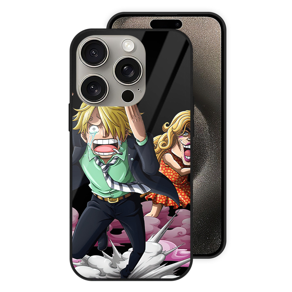 （画像用） ワンピース サンジ ONE PIECE Sanji 【iPhone15Pro対応】スマホケース 耐衝撃＆黄変防止 背面ガラス