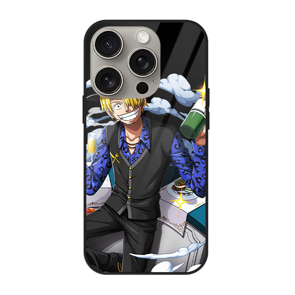 （画像用） ワンピース サンジ ONE PIECE Sanji 【iPhone15Pro対応】スマホケース 耐衝撃＆黄変防止 背面ガラス