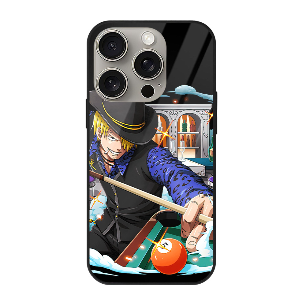 （画像用） ワンピース サンジ ONE PIECE Sanji 【iPhone15Pro対応】スマホケース 耐衝撃＆黄変防止 背面ガラス