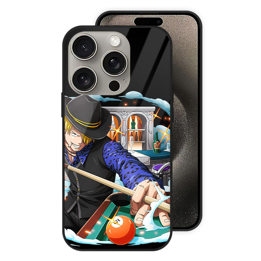 （画像用） ワンピース サンジ ONE PIECE Sanji 【iPhone15Pro対応】スマホケース 耐衝撃＆黄変防止 背面ガラス