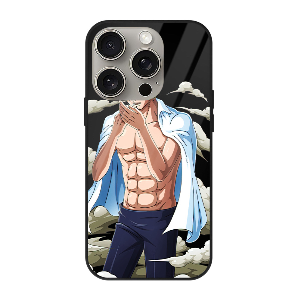 （画像用） ワンピース サンジ ONE PIECE Sanji 【iPhone15Pro対応】スマホケース 耐衝撃＆黄変防止 背面ガラス