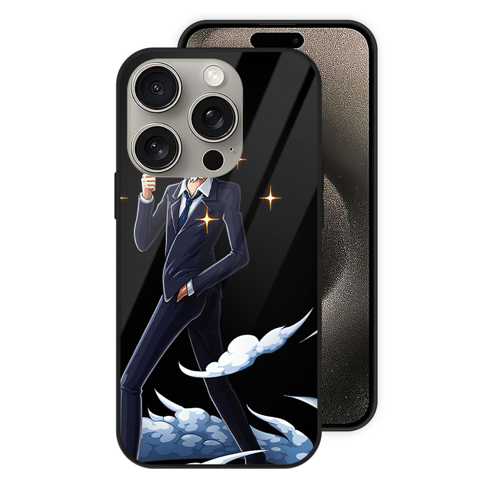 （画像用） ワンピース サンジ ONE PIECE Sanji 【iPhone15Pro対応】スマホケース 耐衝撃＆黄変防止 背面ガラス