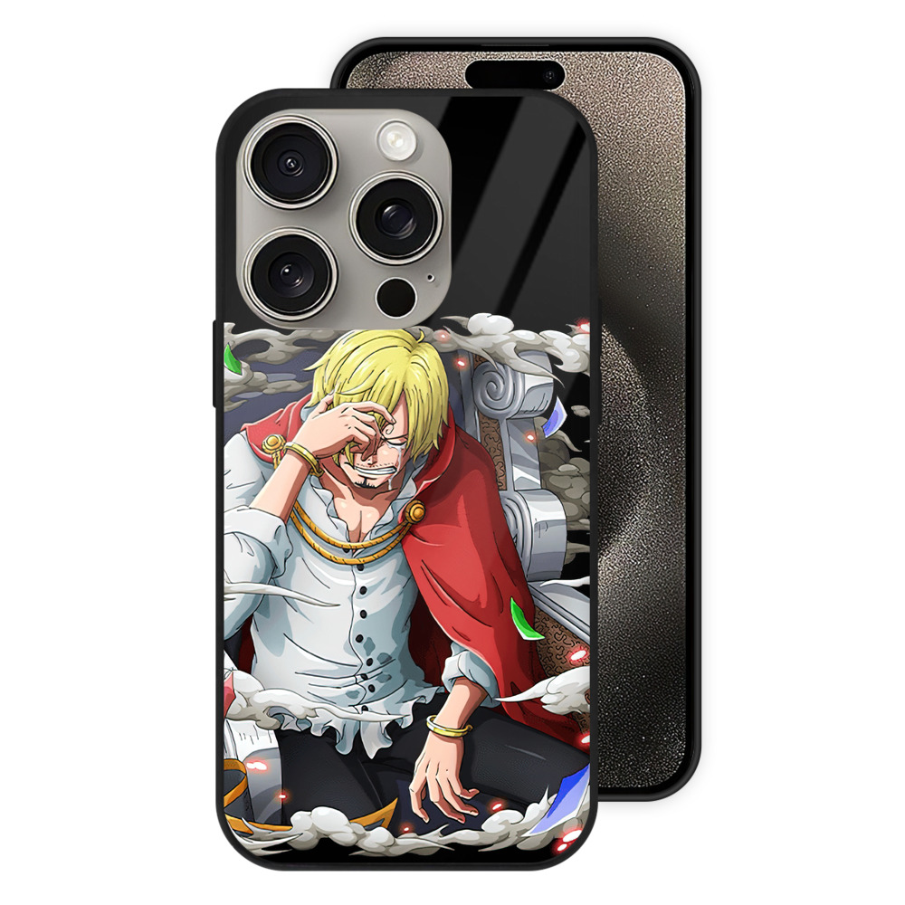 （画像用） ワンピース サンジ ONE PIECE Sanji 【iPhone15Pro対応】スマホケース 耐衝撃＆黄変防止 背面ガラス