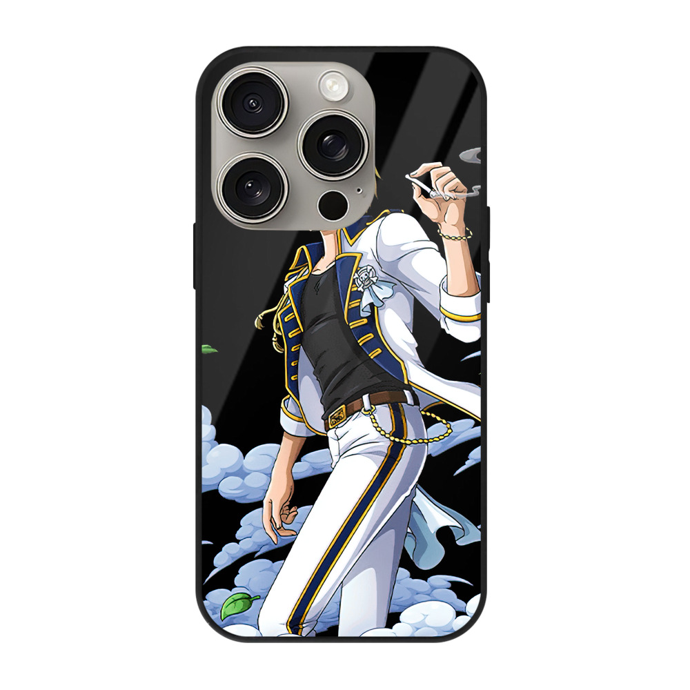 （画像用） ワンピース サンジ ONE PIECE Sanji 【iPhone15Pro対応】スマホケース 耐衝撃＆黄変防止 背面ガラス