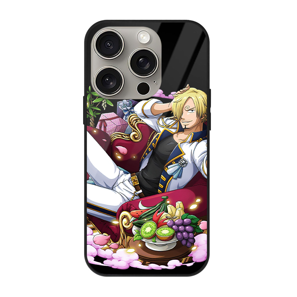 （画像用） ワンピース サンジ ONE PIECE Sanji 【iPhone15Pro対応】スマホケース 耐衝撃＆黄変防止 背面ガラス