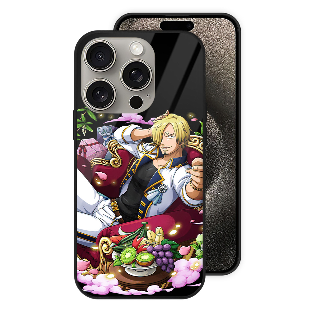 （画像用） ワンピース サンジ ONE PIECE Sanji 【iPhone15Pro対応】スマホケース 耐衝撃＆黄変防止 背面ガラス