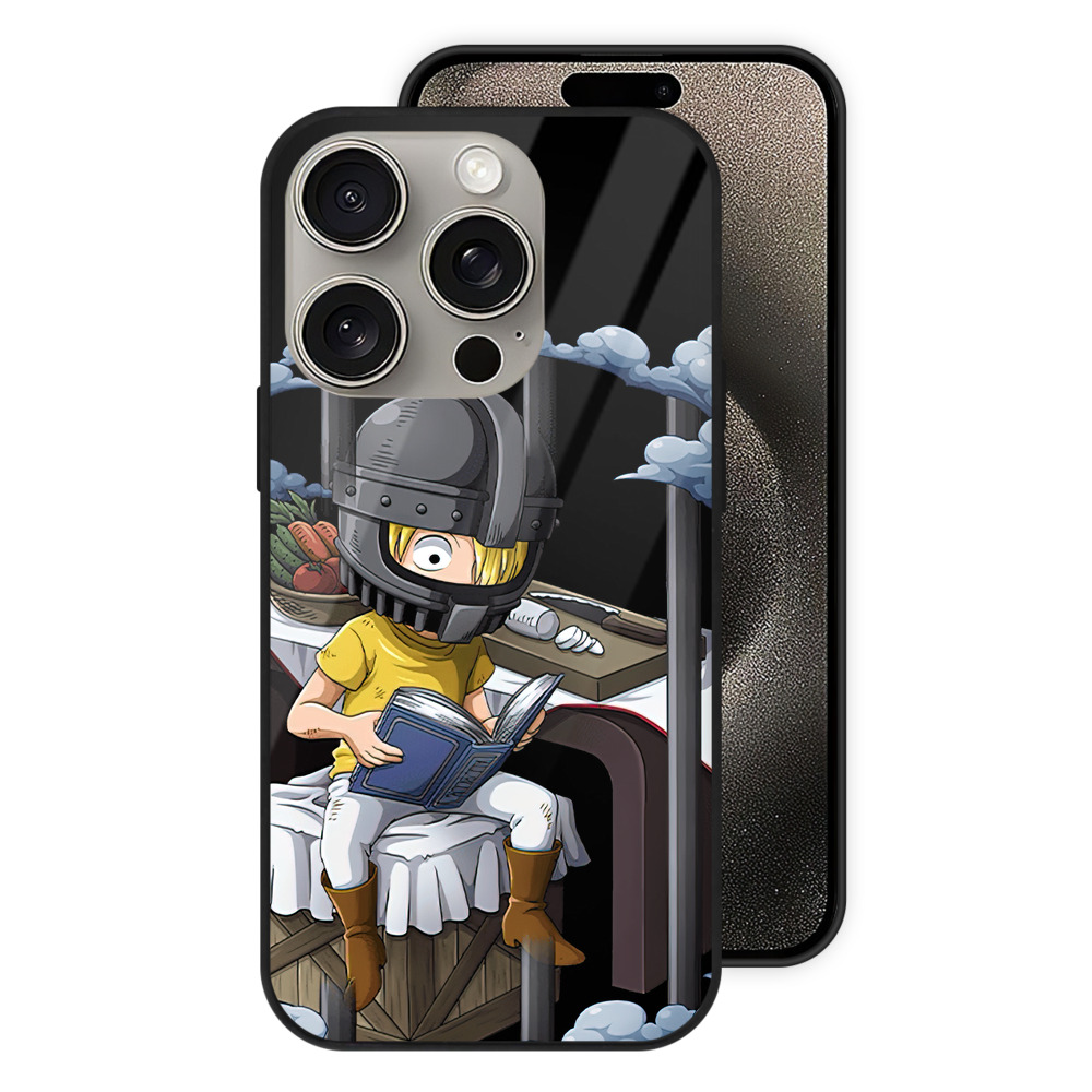 （画像用） ワンピース サンジ ONE PIECE Sanji 【iPhone15Pro対応】スマホケース 耐衝撃＆黄変防止 背面ガラス