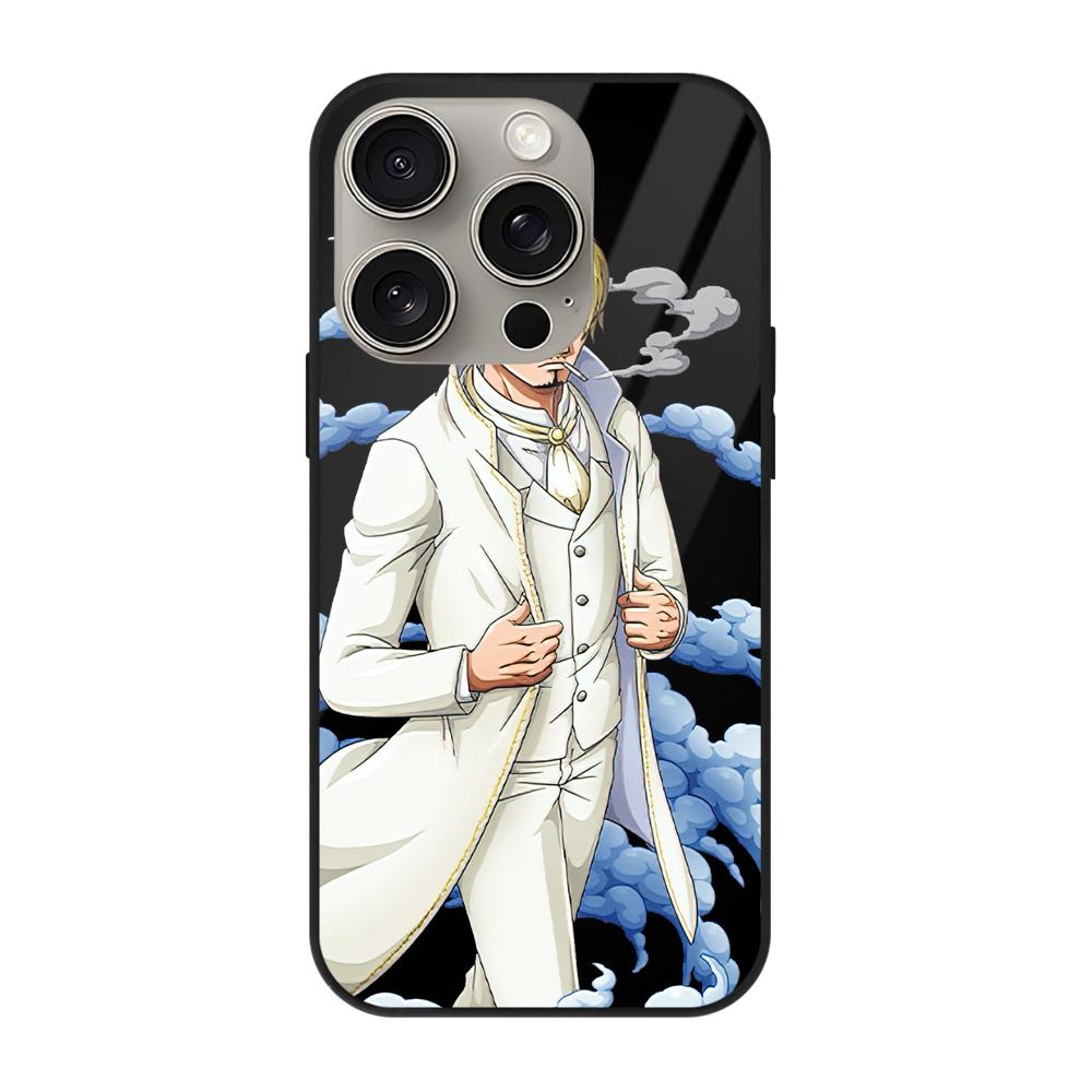 （画像用） ワンピース サンジ ONE PIECE Sanji 【iPhone15Pro対応】スマホケース 耐衝撃＆黄変防止 背面ガラス