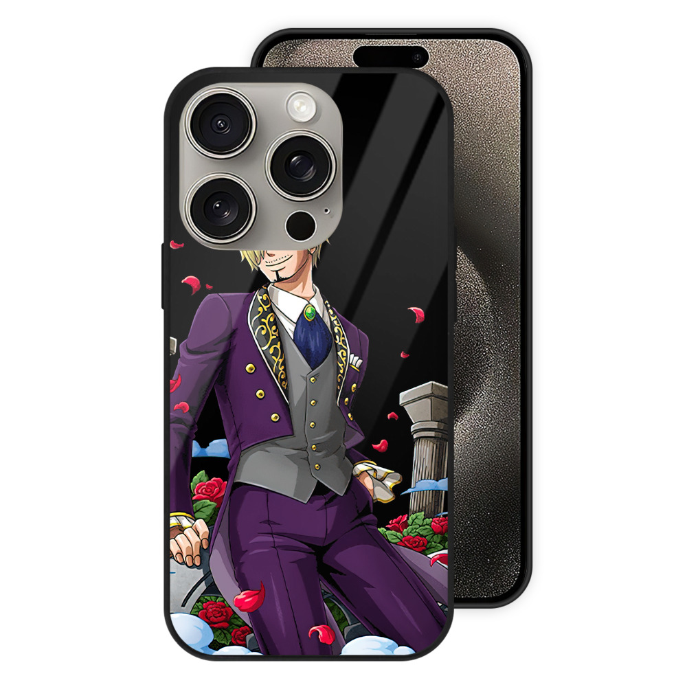 （画像用） ワンピース サンジ ONE PIECE Sanji 【iPhone15Pro対応】スマホケース 耐衝撃＆黄変防止 背面ガラス