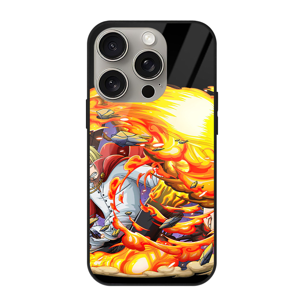 （画像用） ワンピース サンジ ONE PIECE Sanji 【iPhone15Pro対応】スマホケース 耐衝撃＆黄変防止 背面ガラス