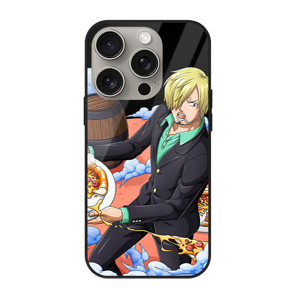 （画像用） ワンピース サンジ ONE PIECE Sanji 【iPhone15Pro対応】スマホケース 耐衝撃＆黄変防止 背面ガラス