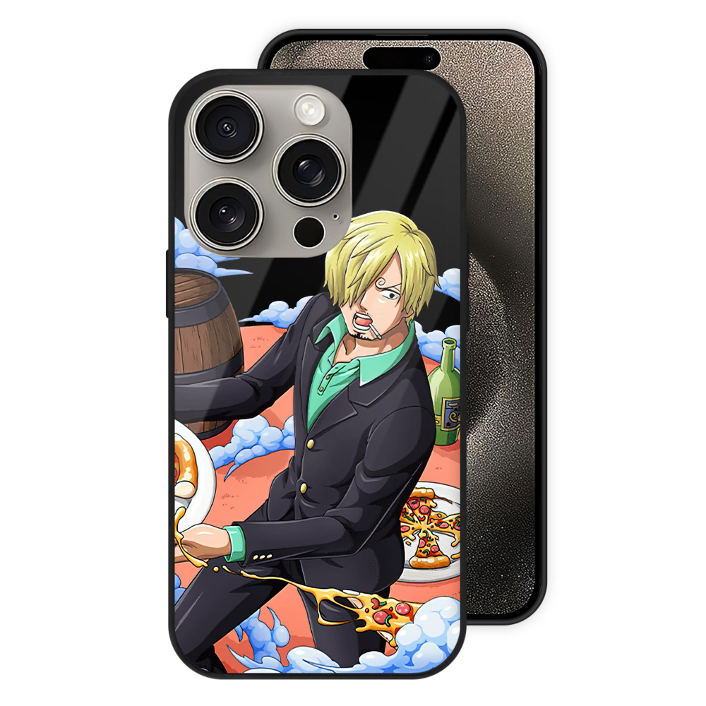 （画像用） ワンピース サンジ ONE PIECE Sanji 【iPhone15Pro対応】スマホケース 耐衝撃＆黄変防止 背面ガラス