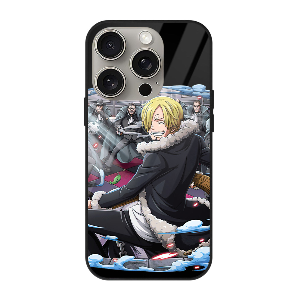 （画像用） ワンピース サンジ ONE PIECE Sanji 【iPhone15Pro対応】スマホケース 耐衝撃＆黄変防止 背面ガラス