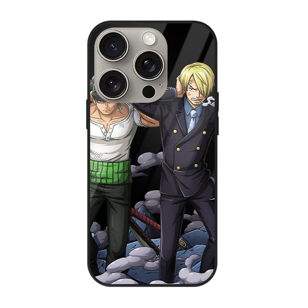 （画像用） ワンピース サンジ ONE PIECE Sanji 【iPhone15Pro対応】スマホケース 耐衝撃＆黄変防止 背面ガラス