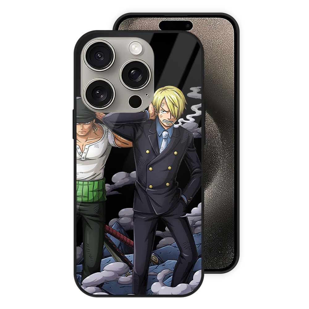 （画像用） ワンピース サンジ ONE PIECE Sanji 【iPhone15Pro対応】スマホケース 耐衝撃＆黄変防止 背面ガラス