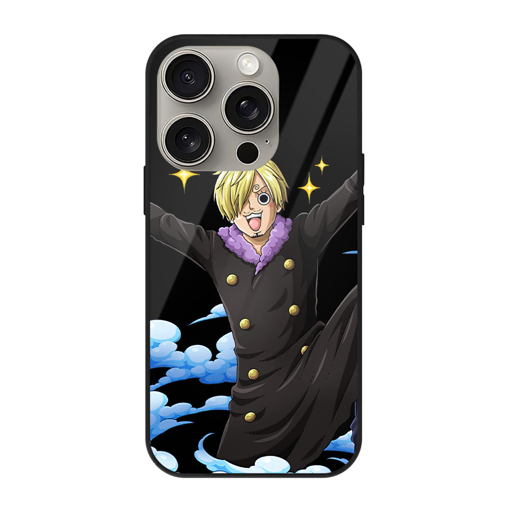 （画像用） ワンピース サンジ ONE PIECE Sanji 【iPhone15Pro対応】スマホケース 耐衝撃＆黄変防止 背面ガラス