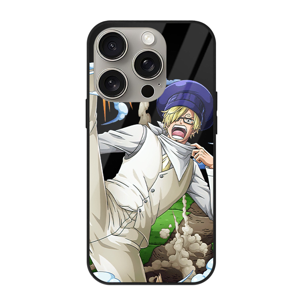 （画像用） ワンピース サンジ ONE PIECE Sanji 【iPhone15Pro対応】スマホケース 耐衝撃＆黄変防止 背面ガラス