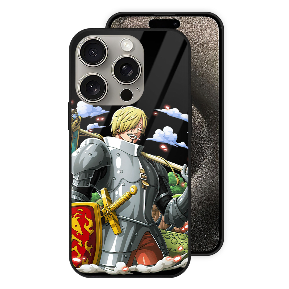 （画像用） ワンピース サンジ ONE PIECE Sanji 【iPhone15Pro対応】スマホケース 耐衝撃＆黄変防止 背面ガラス