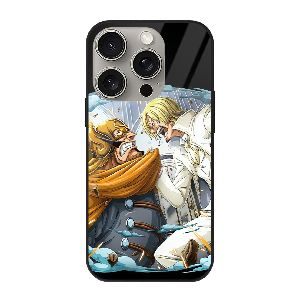 （画像用） ワンピース サンジ ONE PIECE Sanji 【iPhone15Pro対応】スマホケース 耐衝撃＆黄変防止 背面ガラス