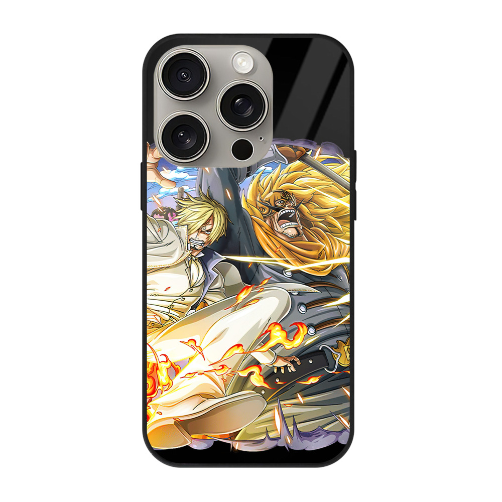 （画像用） ワンピース サンジ ONE PIECE Sanji 【iPhone15Pro対応】スマホケース 耐衝撃＆黄変防止 背面ガラス
