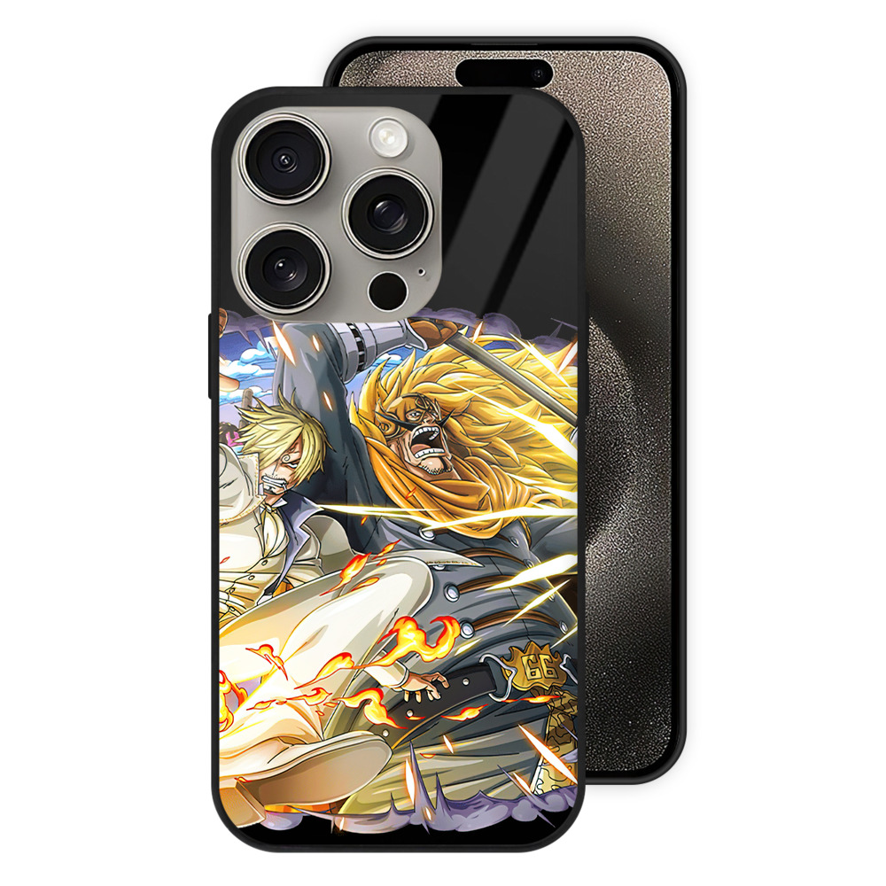 （画像用） ワンピース サンジ ONE PIECE Sanji 【iPhone15Pro対応】スマホケース 耐衝撃＆黄変防止 背面ガラス