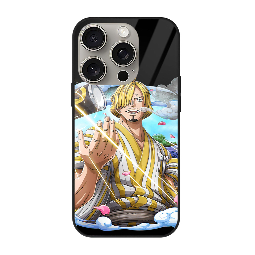 （画像用） ワンピース サンジ ONE PIECE Sanji 【iPhone15Pro対応】スマホケース 耐衝撃＆黄変防止 背面ガラス