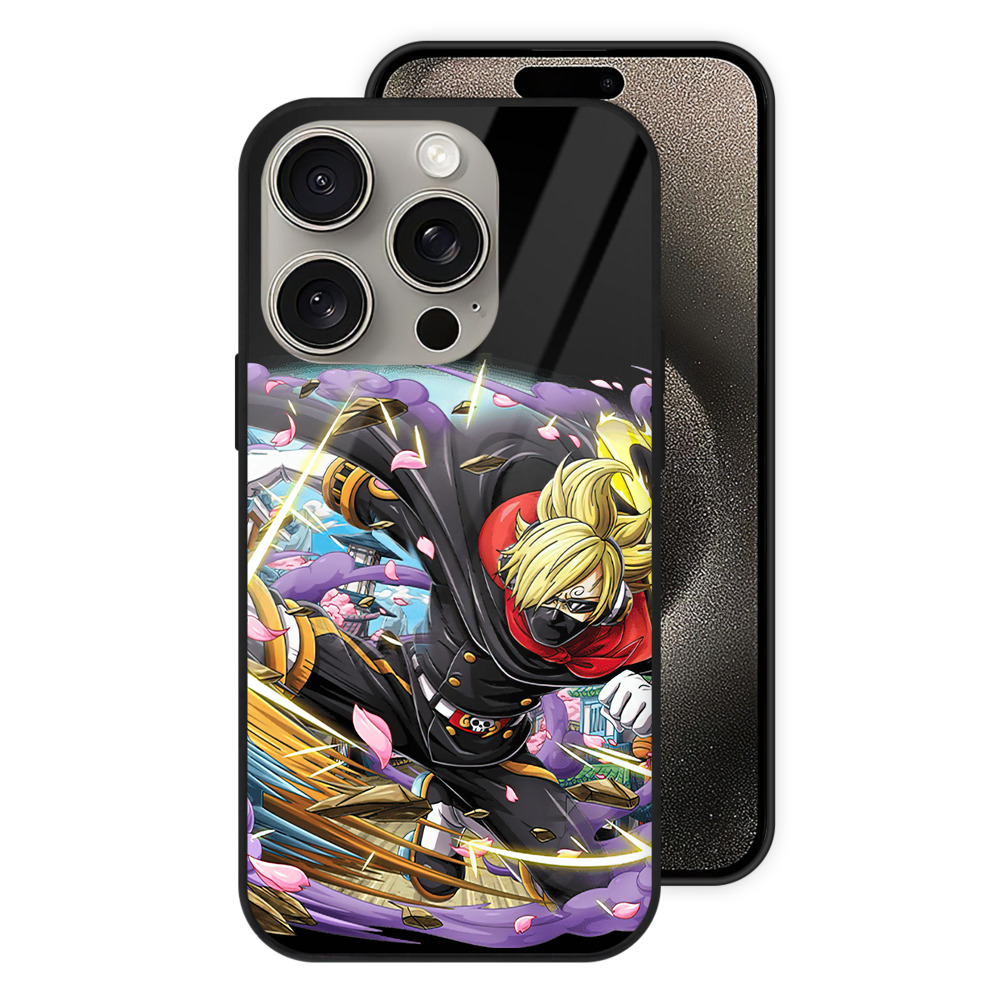 （画像用） ワンピース サンジ ONE PIECE Sanji 【iPhone15Pro対応】スマホケース 耐衝撃＆黄変防止 背面ガラス