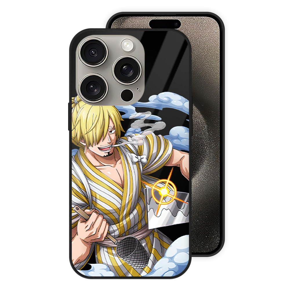 （画像用） ワンピース サンジ ONE PIECE Sanji 【iPhone15Pro対応】スマホケース 耐衝撃＆黄変防止 背面ガラス