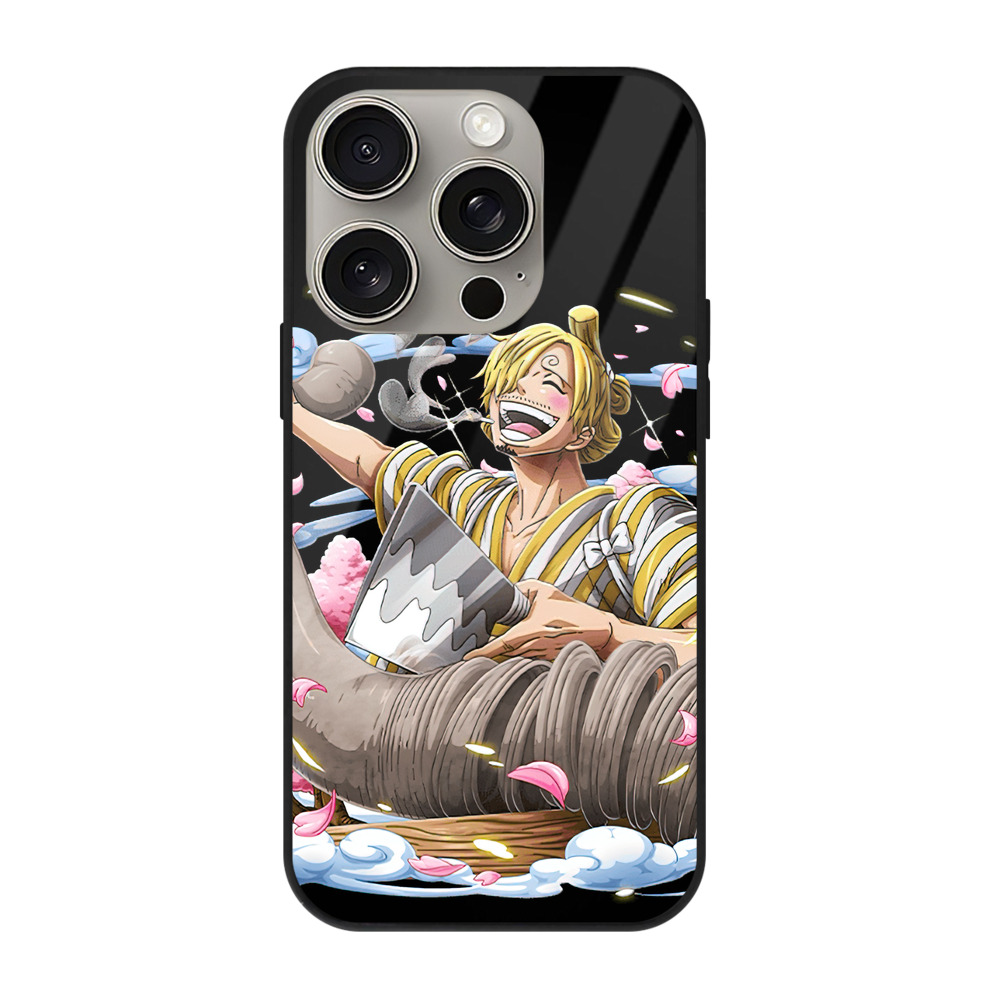 （画像用） ワンピース サンジ ONE PIECE Sanji 【iPhone15Pro対応】スマホケース 耐衝撃＆黄変防止 背面ガラス