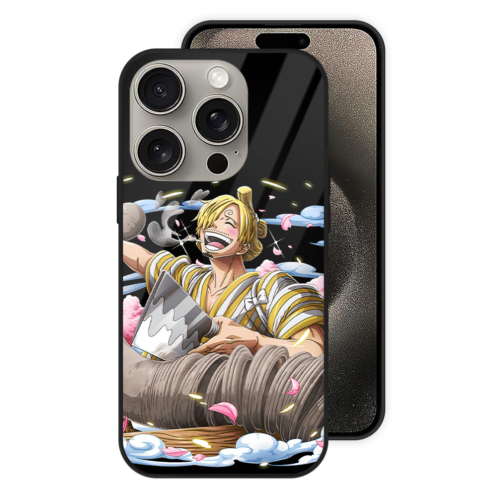 （画像用） ワンピース サンジ ONE PIECE Sanji 【iPhone15Pro対応】スマホケース 耐衝撃＆黄変防止 背面ガラス