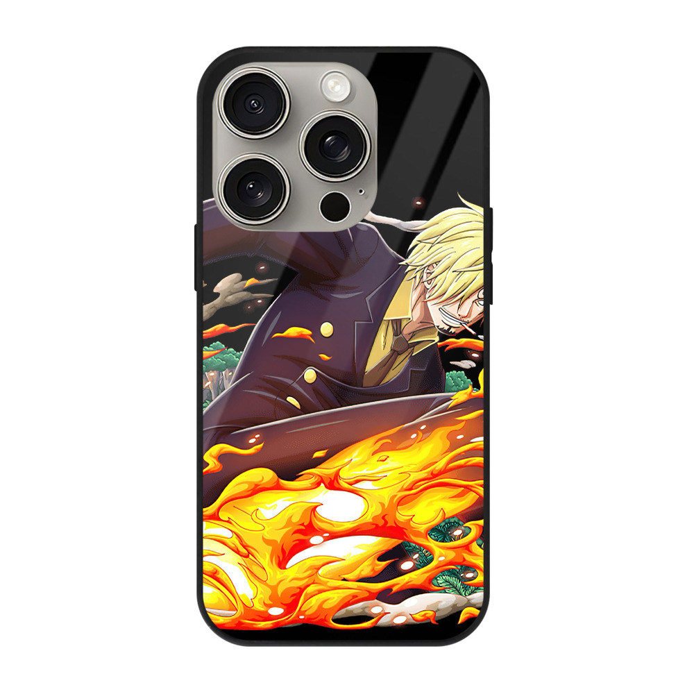 （画像用） ワンピース サンジ ONE PIECE Sanji 【iPhone15Pro対応】スマホケース 耐衝撃＆黄変防止 背面ガラス