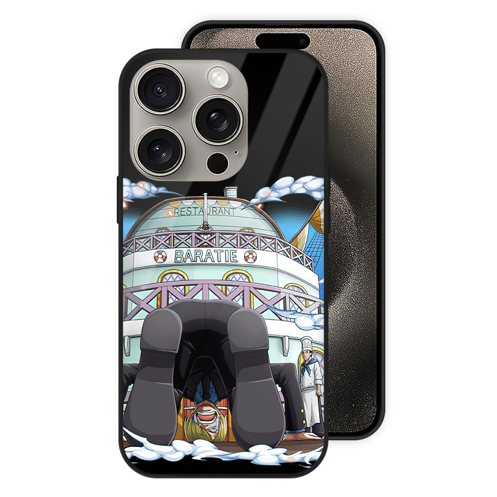 （画像用） ワンピース サンジ ONE PIECE Sanji 【iPhone15Pro対応】スマホケース 耐衝撃＆黄変防止 背面ガラス