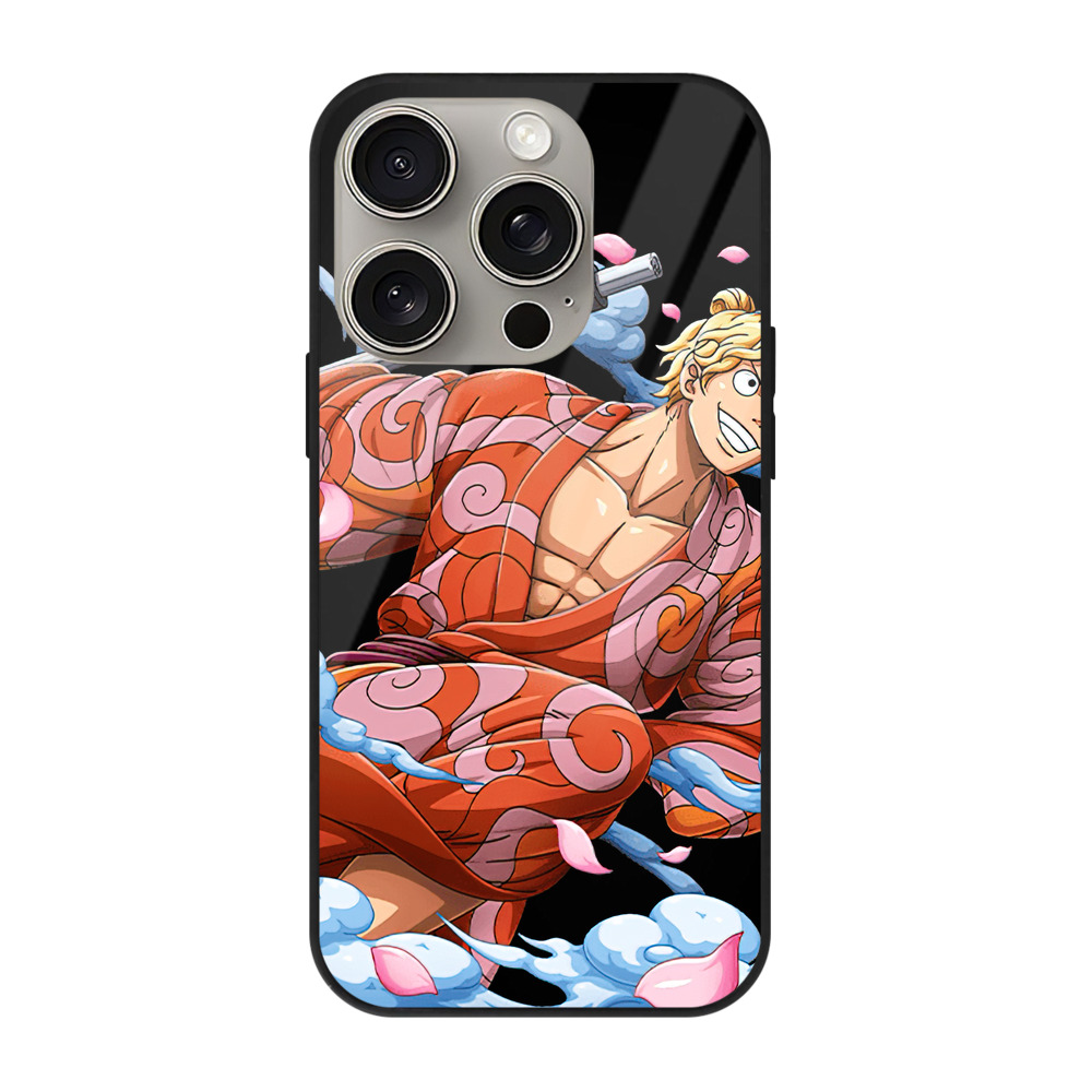 （画像用） ワンピース サンジ ONE PIECE Sanji 【iPhone15Pro対応】スマホケース 耐衝撃＆黄変防止 背面ガラス