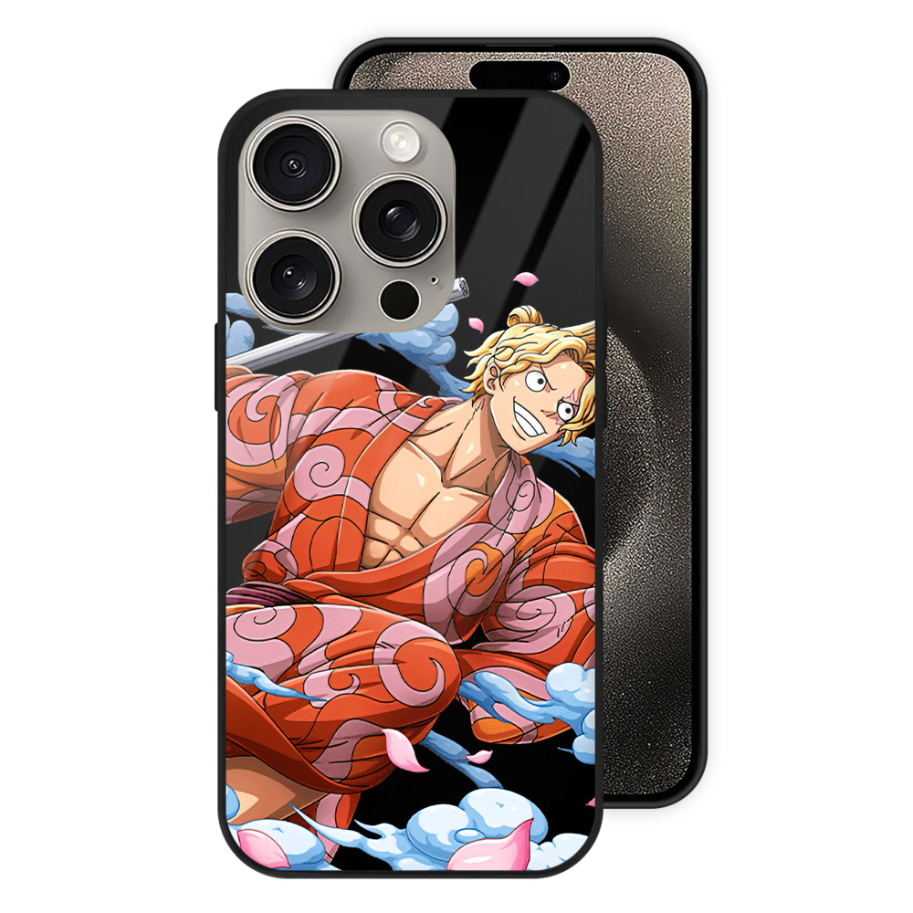 （画像用） ワンピース サンジ ONE PIECE Sanji 【iPhone15Pro対応】スマホケース 耐衝撃＆黄変防止 背面ガラス