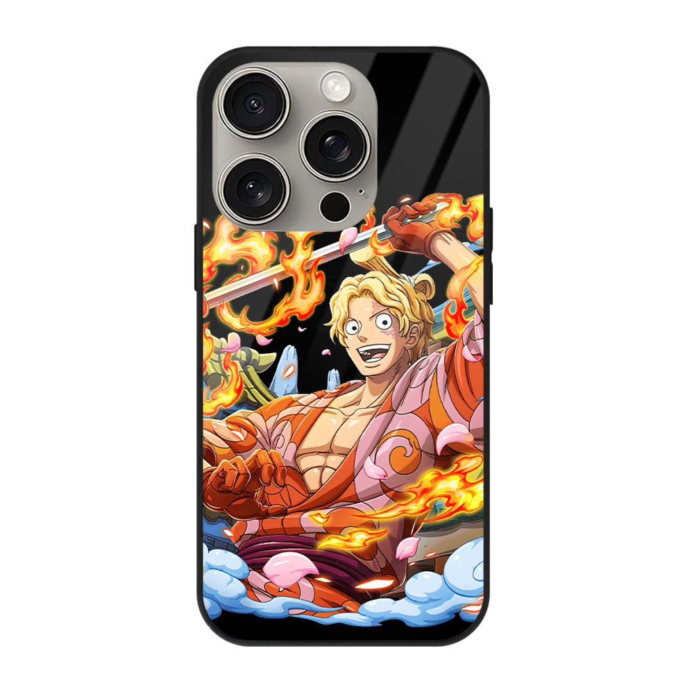 （画像用） ワンピース サンジ ONE PIECE Sanji 【iPhone15Pro対応】スマホケース 耐衝撃＆黄変防止 背面ガラス