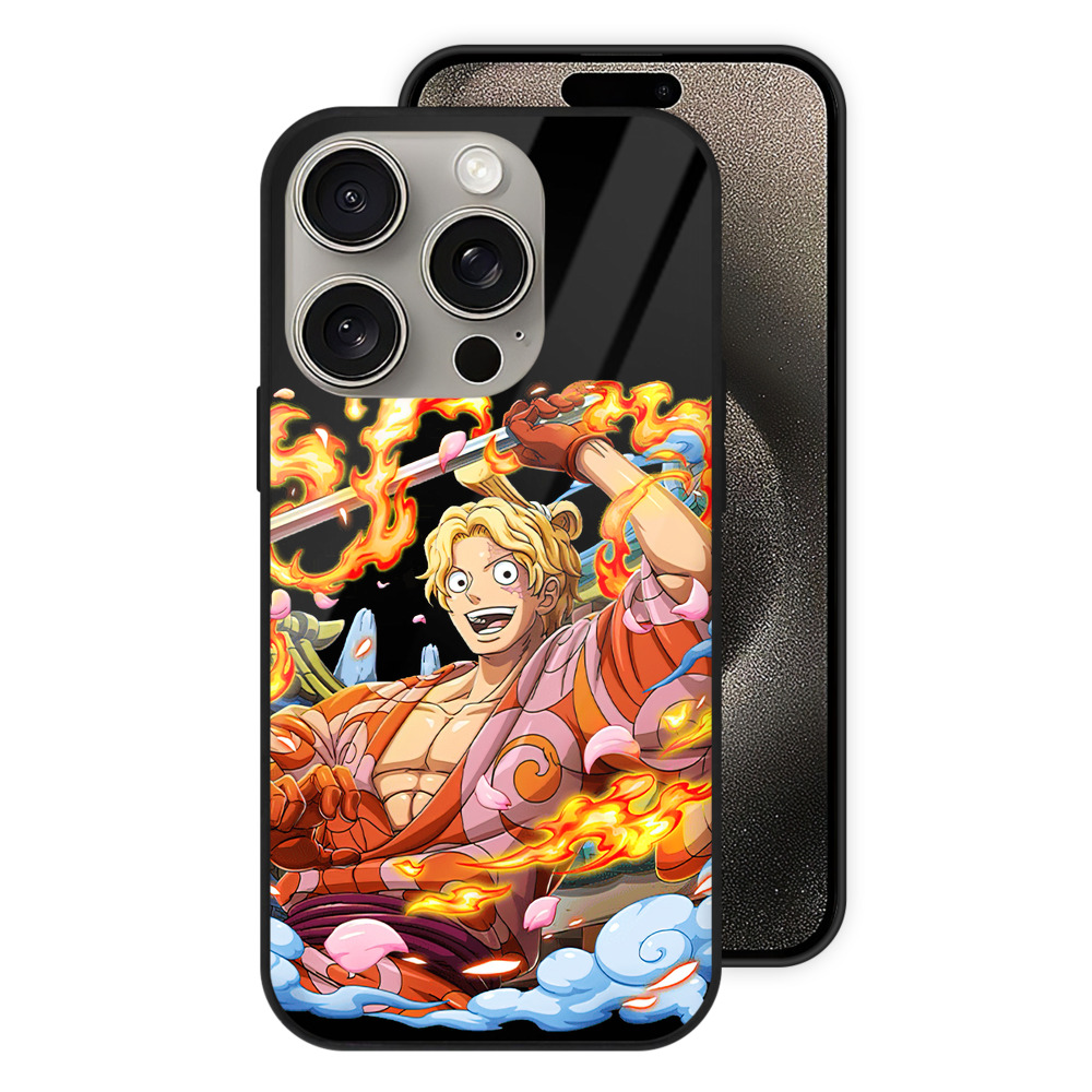 （画像用） ワンピース サンジ ONE PIECE Sanji 【iPhone15Pro対応】スマホケース 耐衝撃＆黄変防止 背面ガラス