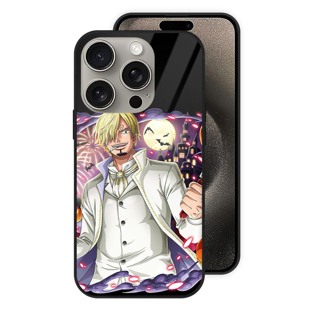 ワンピース サンジ ONE PIECE Sanji 【iPhone15Pro対応】スマホケース 耐衝撃＆黄変防止 背面ガラス