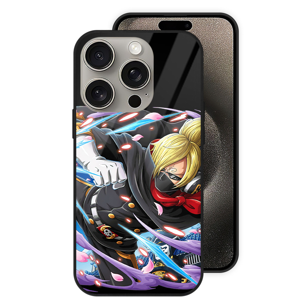 （画像用） ワンピース サンジ ONE PIECE Sanji 【iPhone15Pro対応】スマホケース 耐衝撃＆黄変防止 背面ガラス