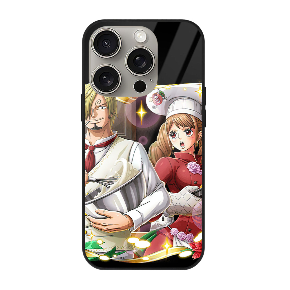 （画像用） ワンピース サンジ ONE PIECE Sanji 【iPhone15Pro対応】スマホケース 耐衝撃＆黄変防止 背面ガラス