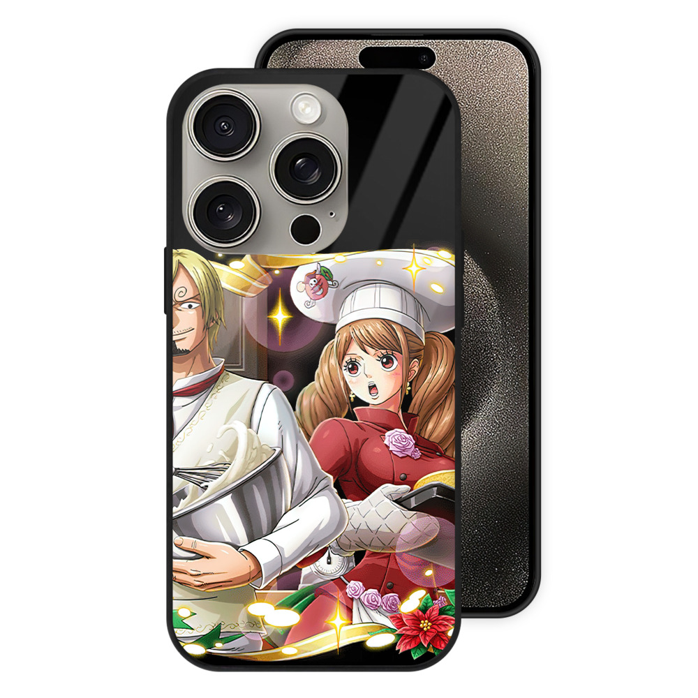 （画像用） ワンピース サンジ ONE PIECE Sanji 【iPhone15Pro対応】スマホケース 耐衝撃＆黄変防止 背面ガラス