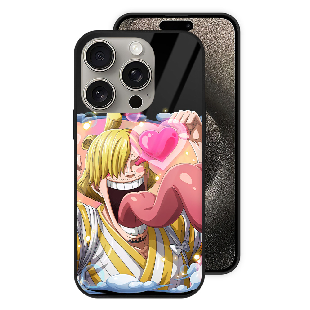 （画像用） ワンピース サンジ ONE PIECE Sanji 【iPhone15Pro対応】スマホケース 耐衝撃＆黄変防止 背面ガラス