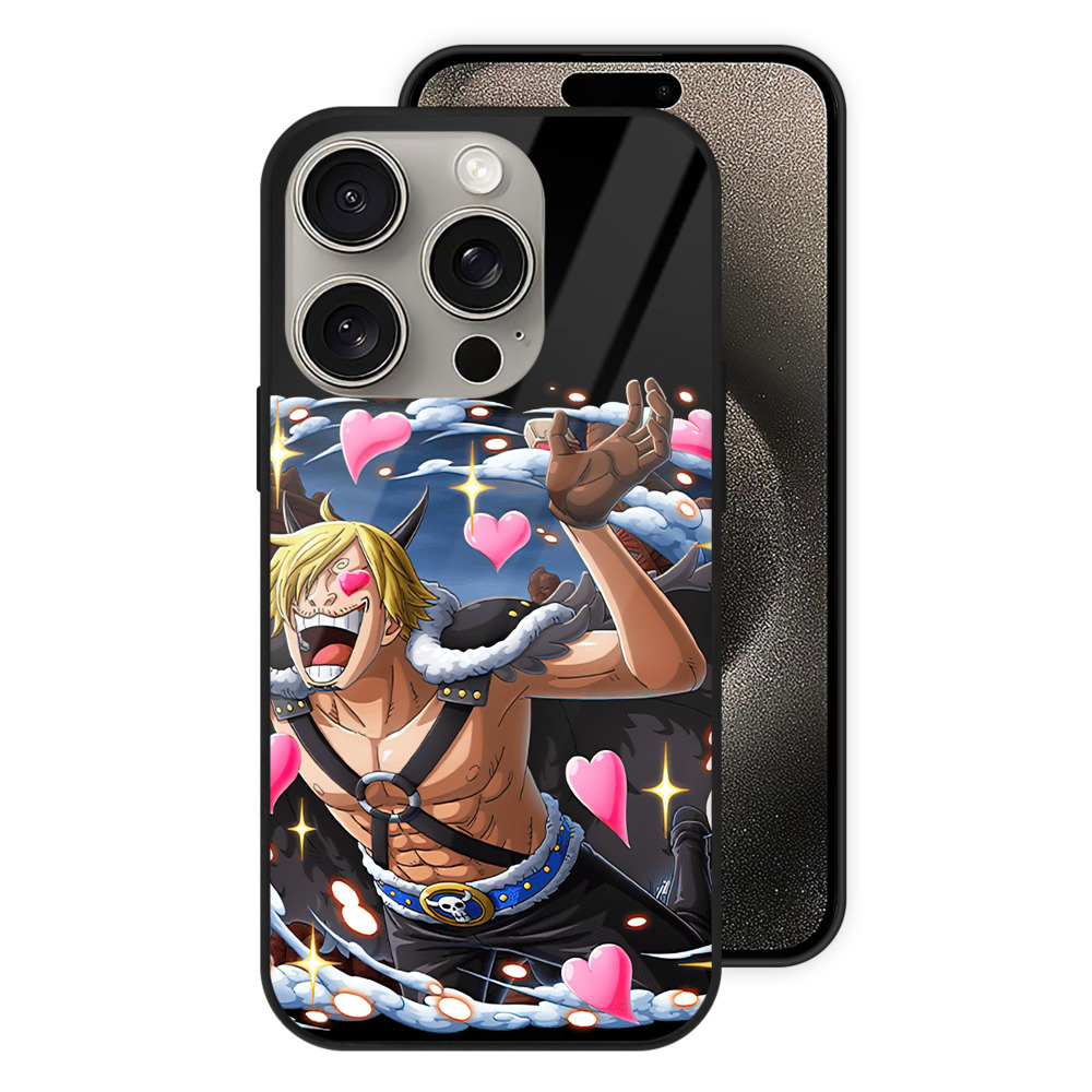 （画像用） ワンピース サンジ ONE PIECE Sanji 【iPhone15Pro対応】スマホケース 耐衝撃＆黄変防止 背面ガラス