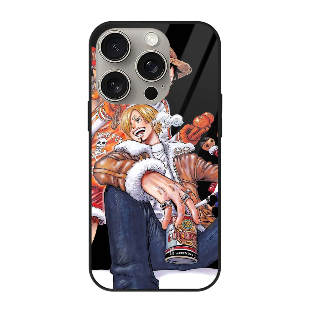 （画像用） ワンピース サンジ ONE PIECE Sanji 【iPhone15Pro対応】スマホケース 耐衝撃＆黄変防止 背面ガラス