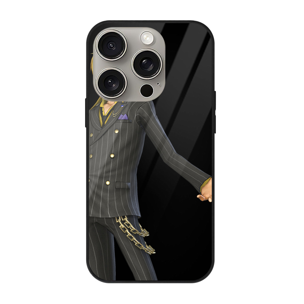 （画像用） ワンピース サンジ ONE PIECE Sanji 【iPhone15Pro対応】スマホケース 耐衝撃＆黄変防止 背面ガラス