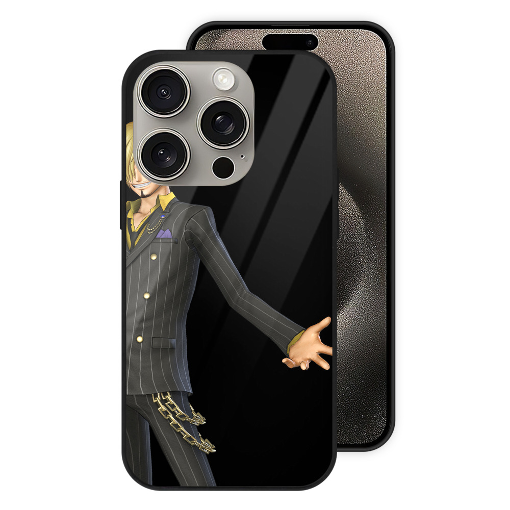 （画像用） ワンピース サンジ ONE PIECE Sanji 【iPhone15Pro対応】スマホケース 耐衝撃＆黄変防止 背面ガラス
