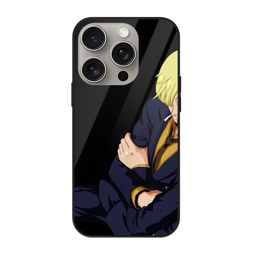 （画像用） ワンピース サンジ ONE PIECE Sanji 【iPhone15Pro対応】スマホケース 耐衝撃＆黄変防止 背面ガラス