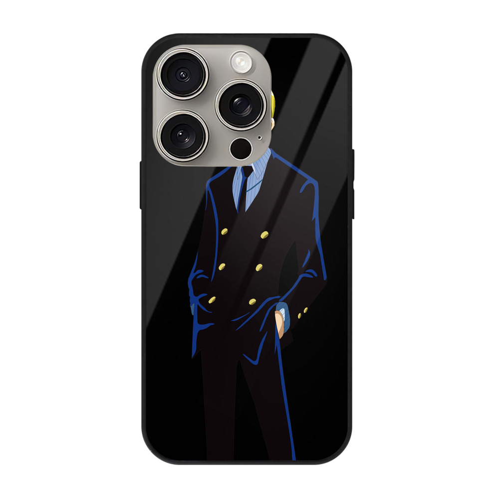 （画像用） ワンピース サンジ ONE PIECE Sanji 【iPhone15Pro対応】スマホケース 耐衝撃＆黄変防止 背面ガラス