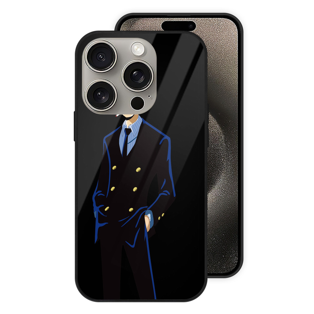 （画像用） ワンピース サンジ ONE PIECE Sanji 【iPhone15Pro対応】スマホケース 耐衝撃＆黄変防止 背面ガラス